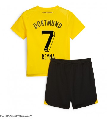 Borussia Dortmund Giovanni Reyna #7 Replika Hemmatröja Barn 2023-24 Kortärmad (+ Korta byxor)